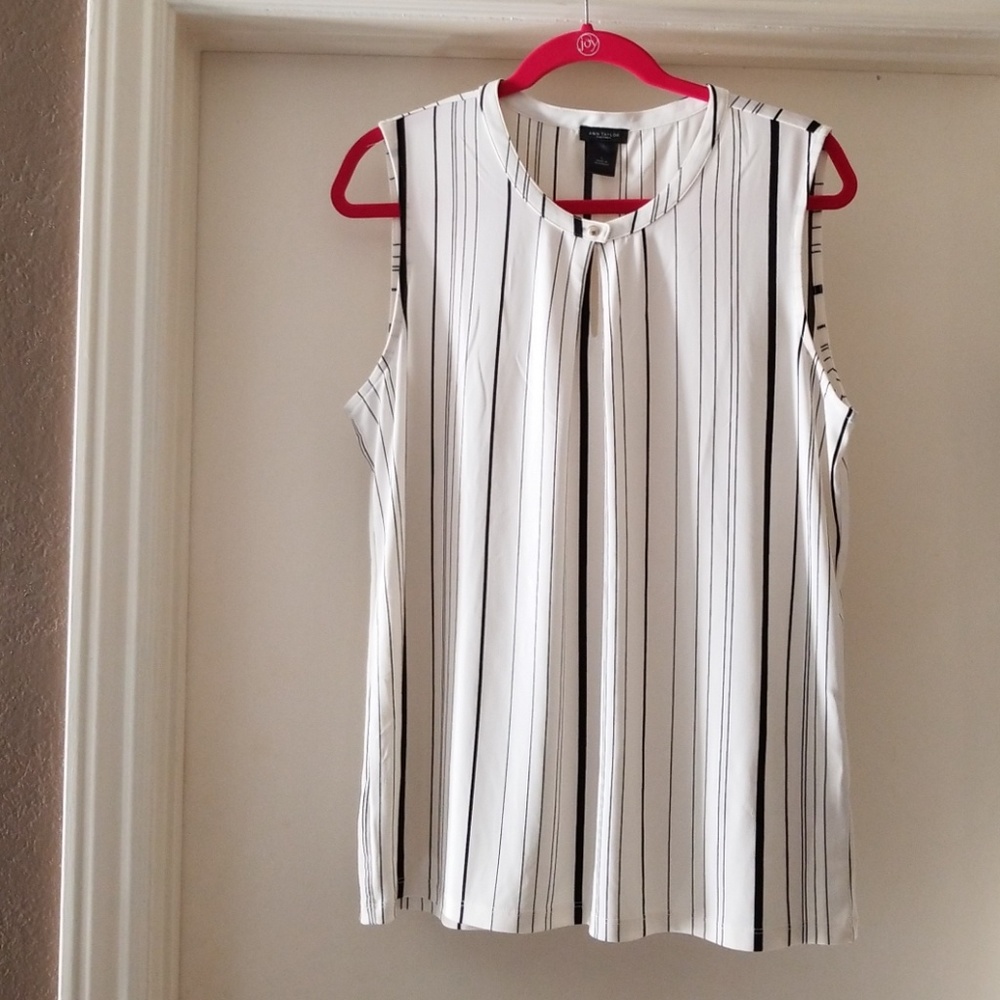 Black and white striped blouse